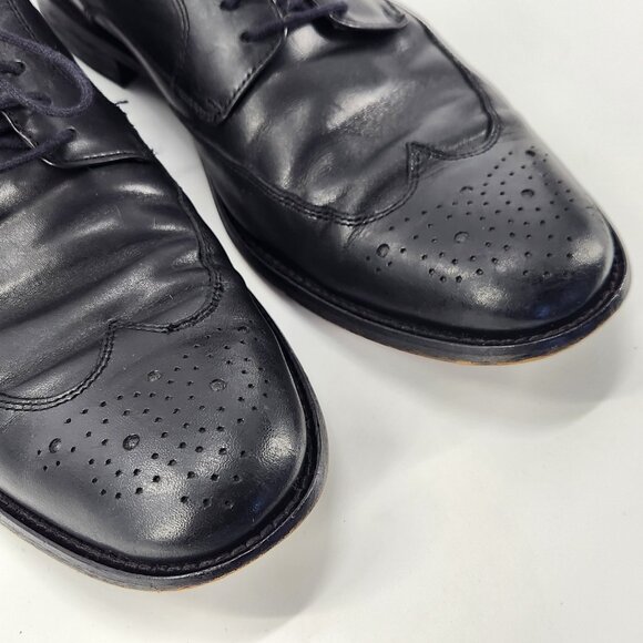 Banana Republic Mens Oxfords Size 9.5 Black Brogue Cap Toe Dress Shoes Italian main image 8
